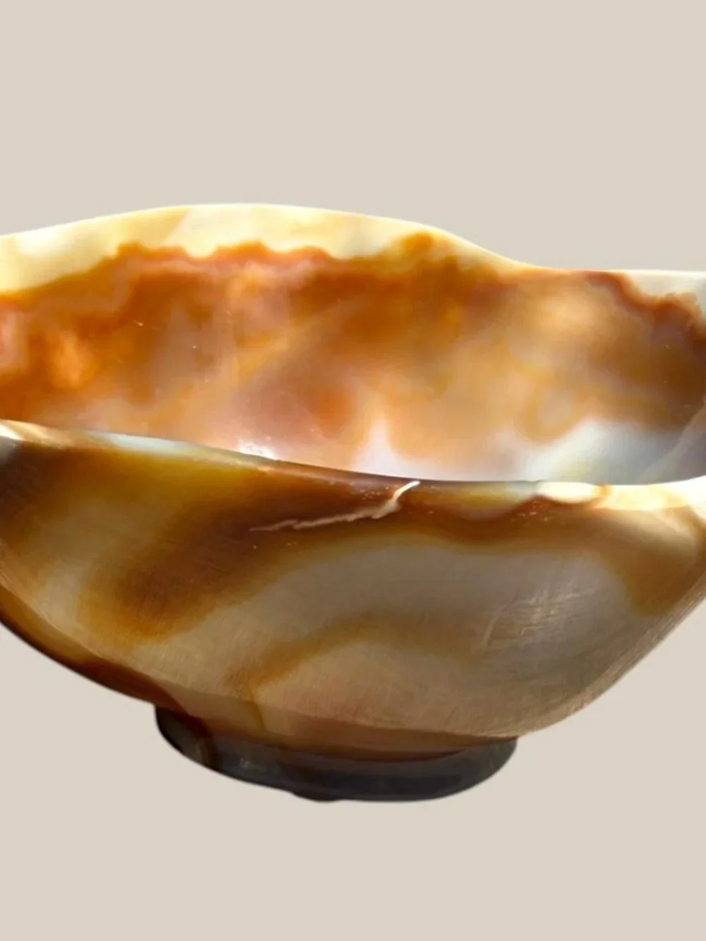 Vintage West Germany Banded Agate Stone Bowl 4.5